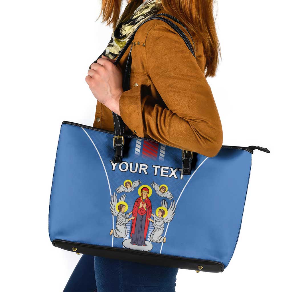 Personalized Belarus Leather Tote Bag Coat Of Arms Minsk Capital