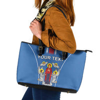 Personalized Belarus Leather Tote Bag Coat Of Arms Minsk Capital