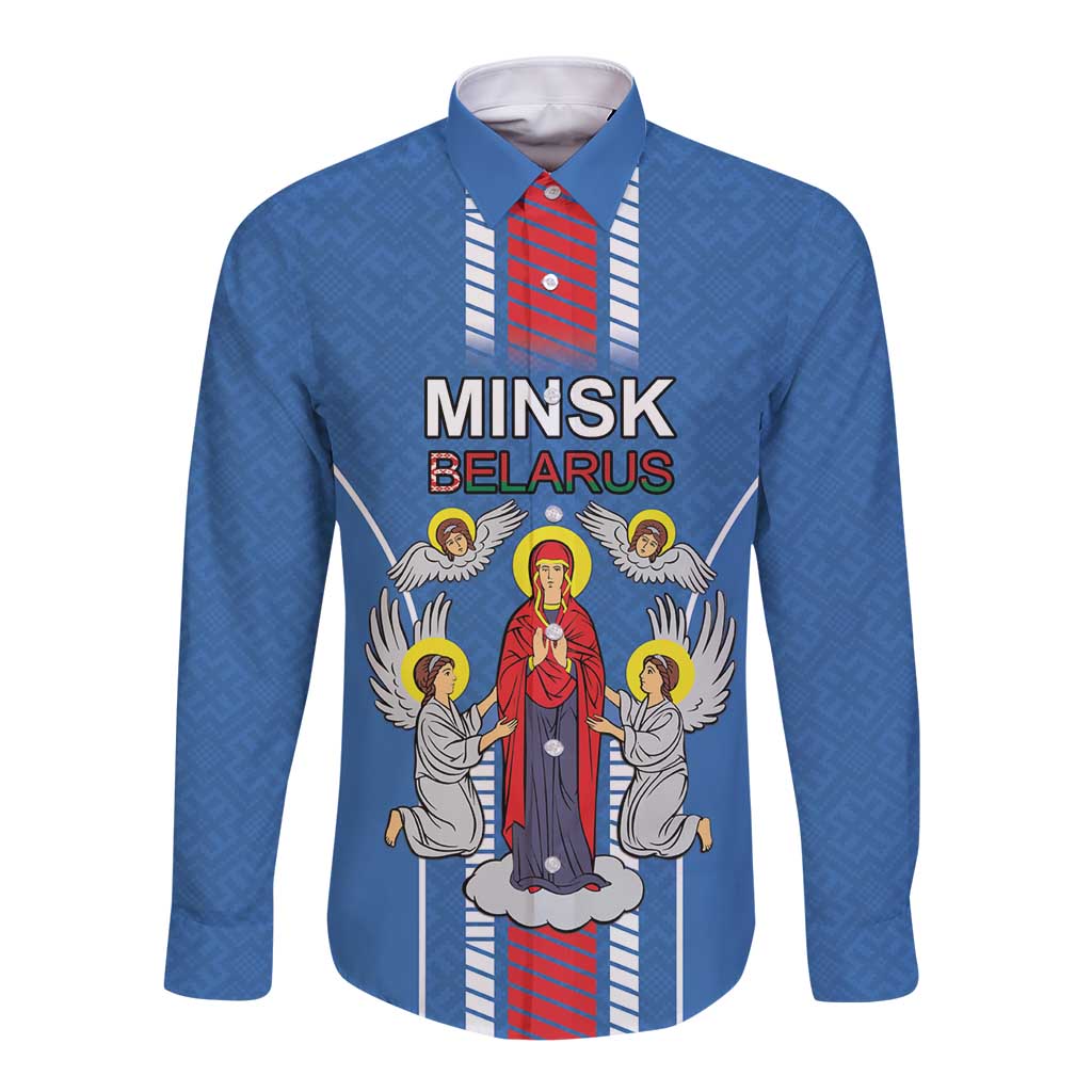 Personalized Belarus Long Sleeve Button Shirt Coat Of Arms Minsk Capital