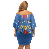 Personalized Belarus Off Shoulder Short Dress Coat Of Arms Minsk Capital