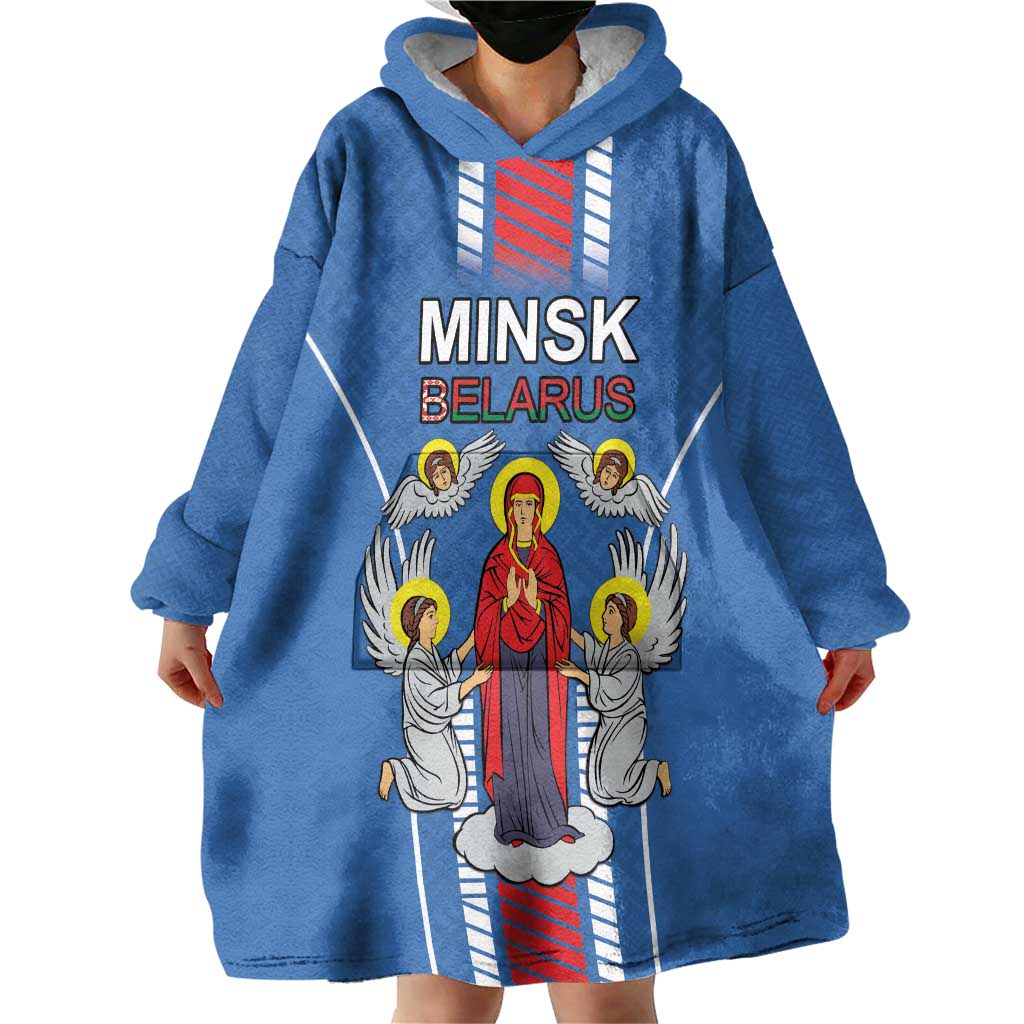 Personalized Belarus Wearable Blanket Hoodie Coat Of Arms Minsk Capital