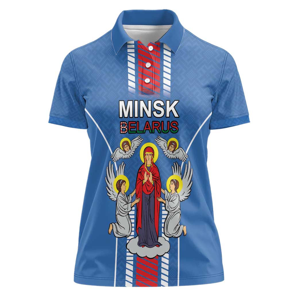Personalized Belarus Women Polo Shirt Coat Of Arms Minsk Capital