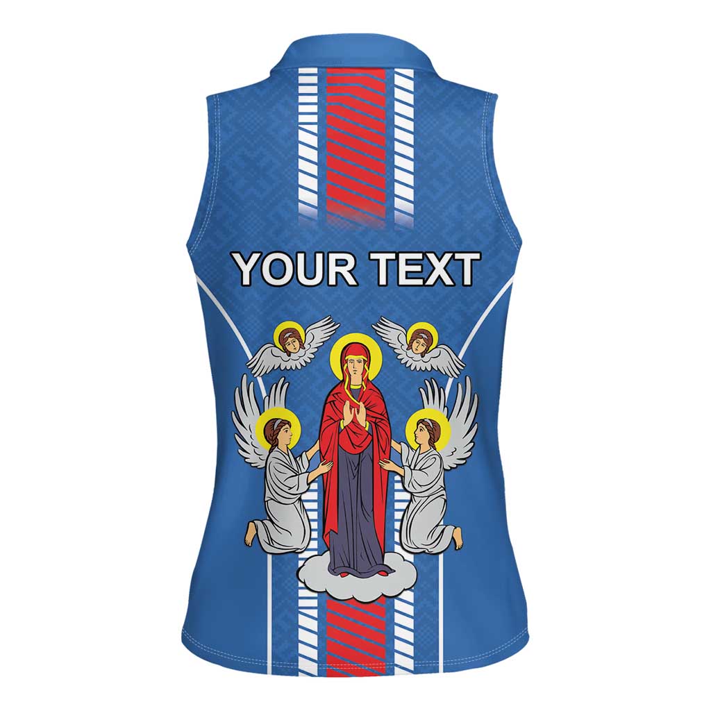 Personalized Belarus Women Sleeveless Polo Shirt Coat Of Arms Minsk Capital