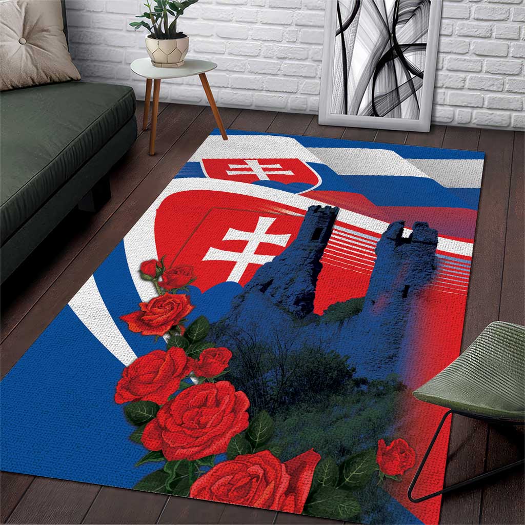 Slovakia Independence Day Area Rug Devín Castle Nad Tatrou sa blyska