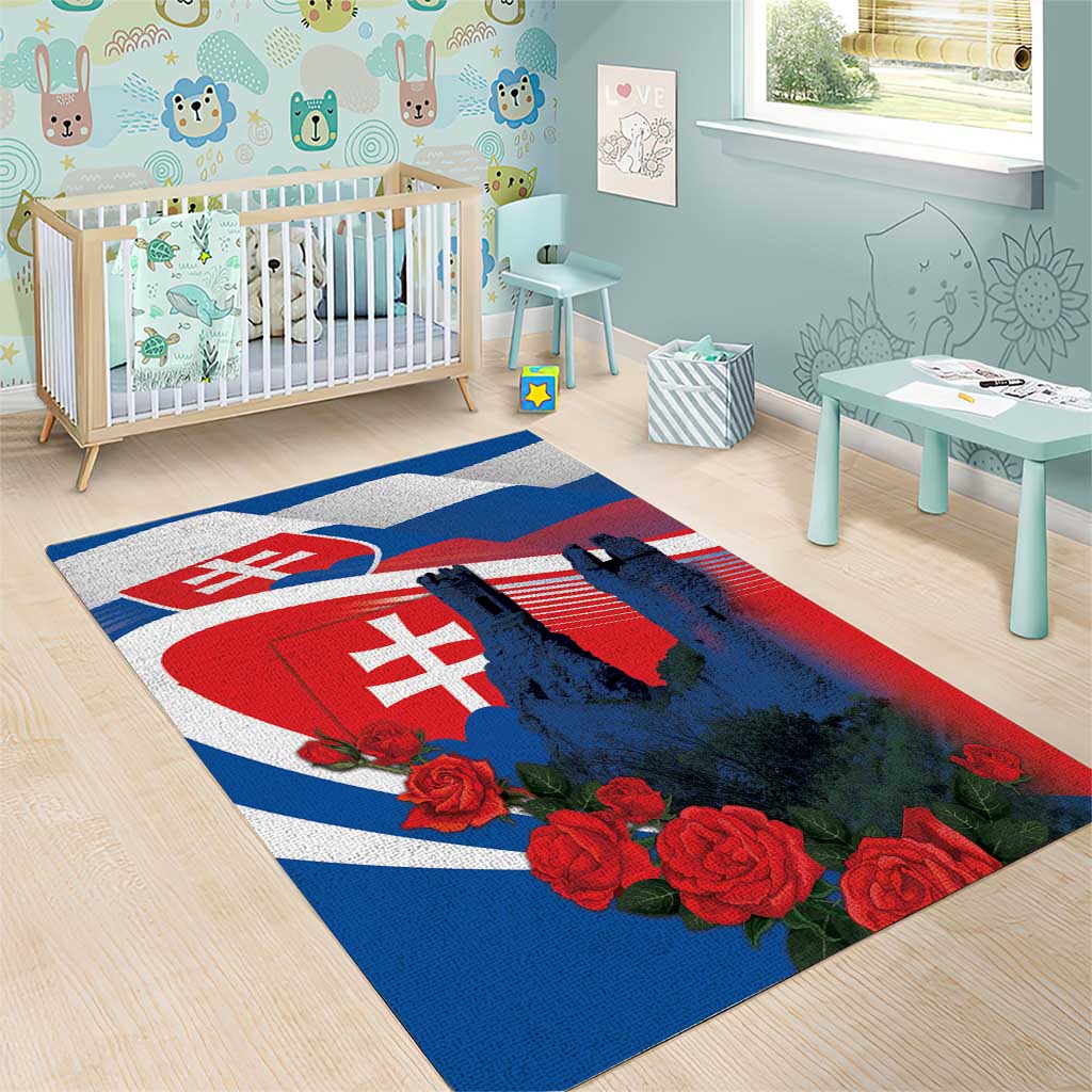 Slovakia Independence Day Area Rug Devín Castle Nad Tatrou sa blyska