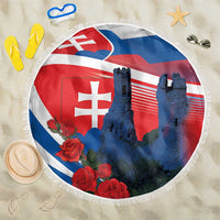 Slovakia Independence Day Beach Blanket Devín Castle Nad Tatrou sa blyska