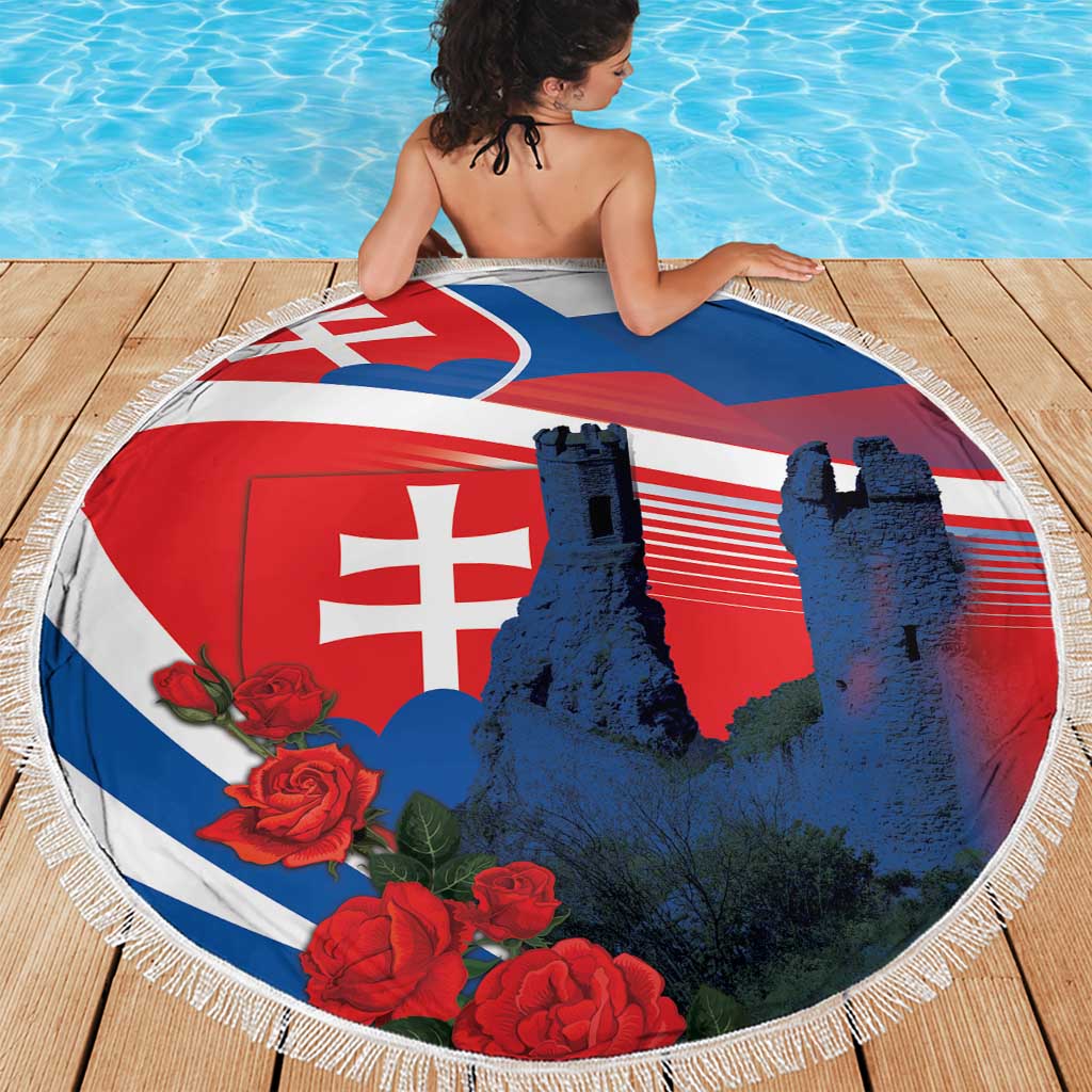 Slovakia Independence Day Beach Blanket Devín Castle Nad Tatrou sa blyska