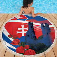 Slovakia Independence Day Beach Blanket Devín Castle Nad Tatrou sa blyska