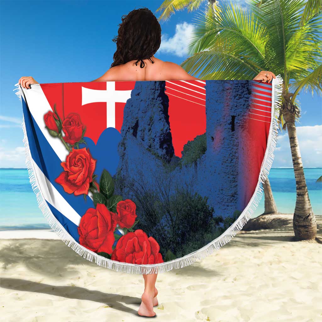 Slovakia Independence Day Beach Blanket Devín Castle Nad Tatrou sa blyska