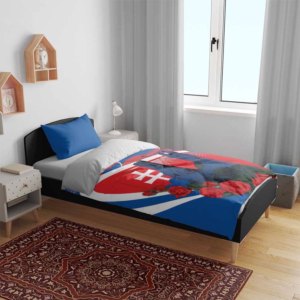 Slovakia Independence Day Bedding Set Devín Castle Nad Tatrou sa blyska