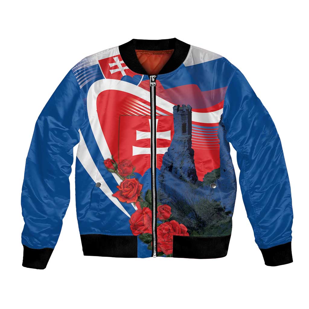 Slovakia Independence Day Bomber Jacket Devín Castle Nad Tatrou sa blyska