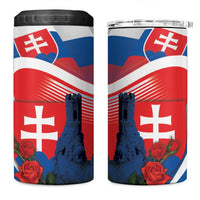 Slovakia Independence Day 4 in 1 Can Cooler Tumbler Devín Castle Nad Tatrou sa blyska