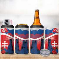 Slovakia Independence Day 4 in 1 Can Cooler Tumbler Devín Castle Nad Tatrou sa blyska
