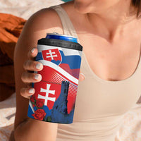 Slovakia Independence Day 4 in 1 Can Cooler Tumbler Devín Castle Nad Tatrou sa blyska