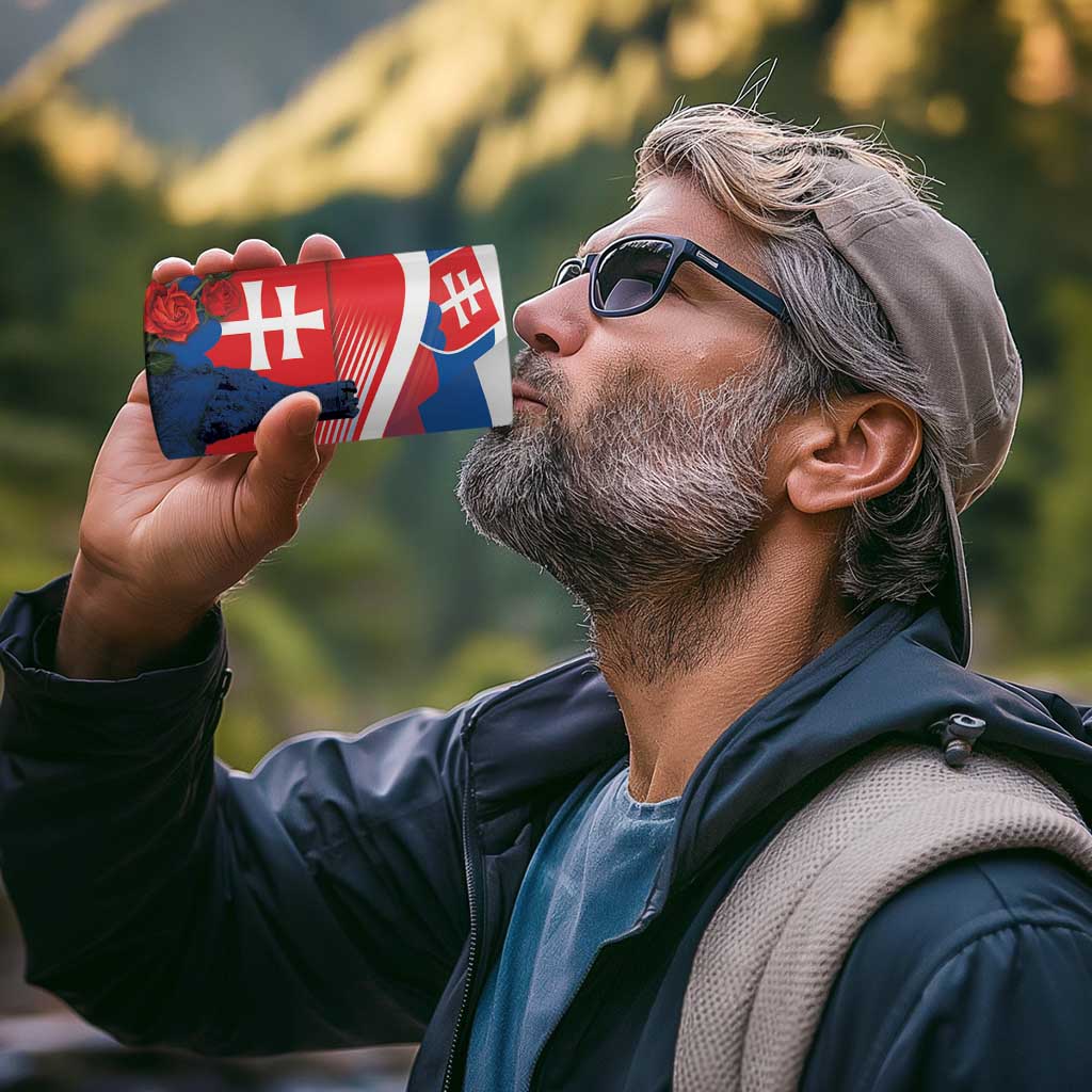 Slovakia Independence Day 4 in 1 Can Cooler Tumbler Devín Castle Nad Tatrou sa blyska