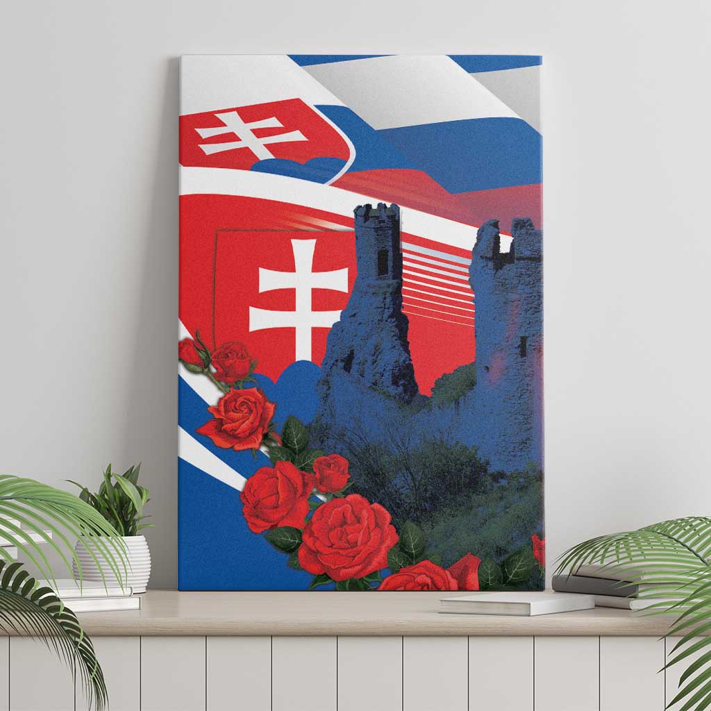 Slovakia Independence Day Canvas Wall Art Devín Castle Nad Tatrou sa blyska