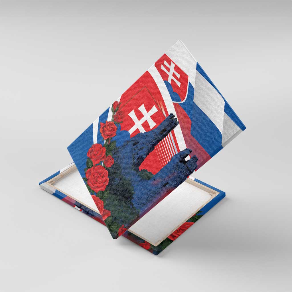 Slovakia Independence Day Canvas Wall Art Devín Castle Nad Tatrou sa blyska