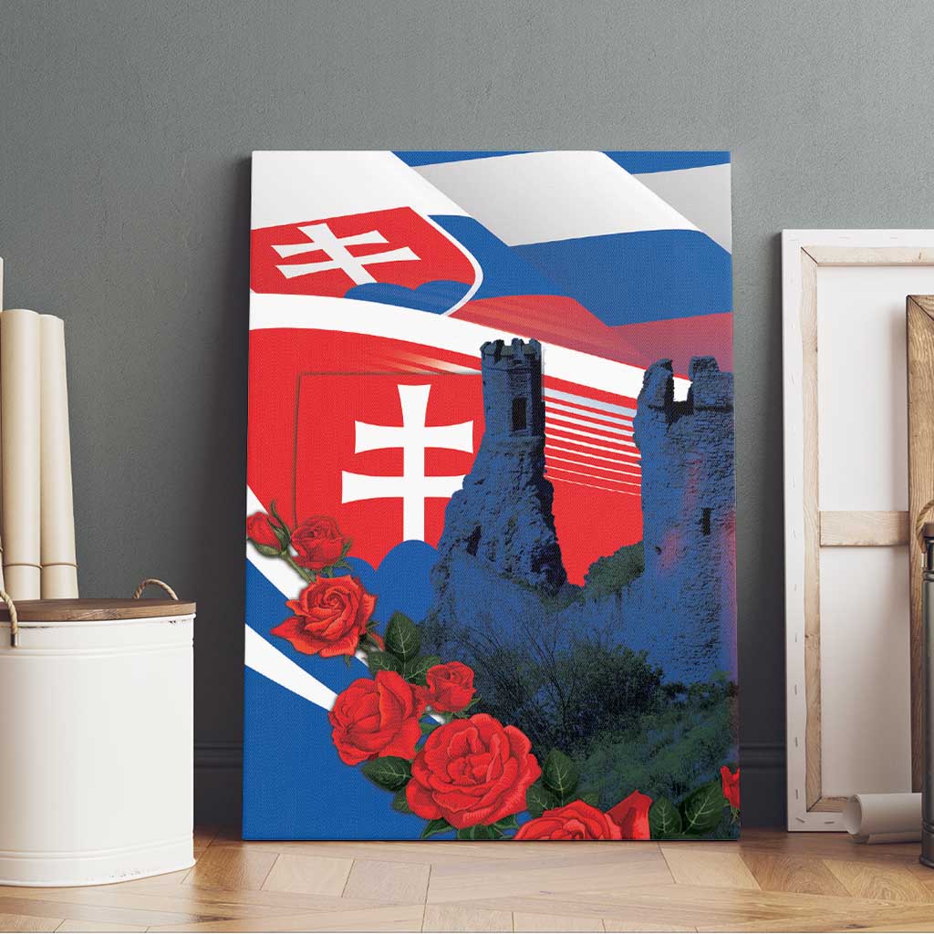 Slovakia Independence Day Canvas Wall Art Devín Castle Nad Tatrou sa blyska
