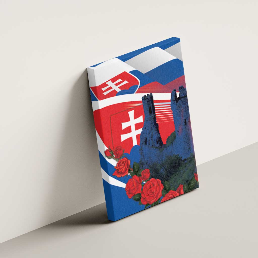 Slovakia Independence Day Canvas Wall Art Devín Castle Nad Tatrou sa blyska