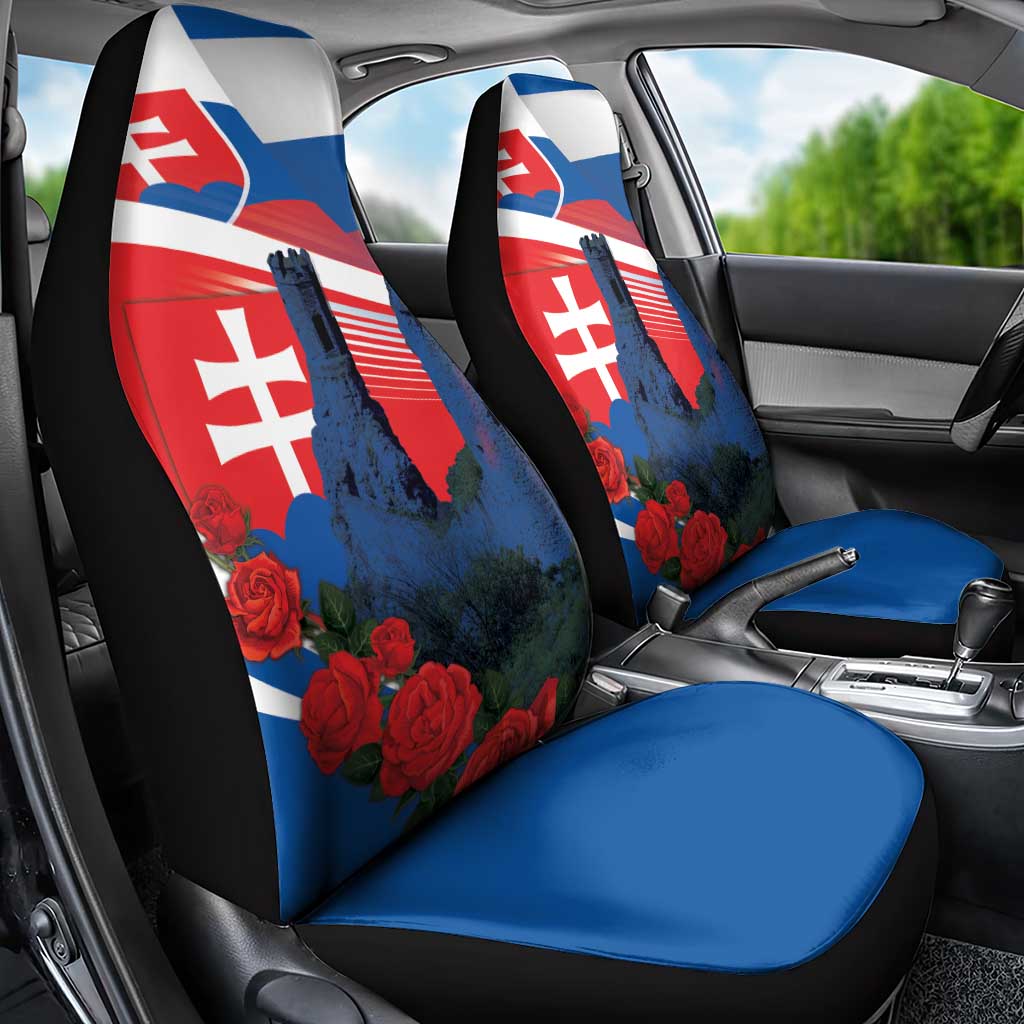 Slovakia Independence Day Car Seat Cover Devín Castle Nad Tatrou sa blyska