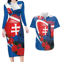 Slovakia Independence Day Couples Matching Long Sleeve Bodycon Dress and Hawaiian Shirt Devín Castle Nad Tatrou sa blyska