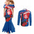Slovakia Independence Day Couples Matching Mermaid Dress and Long Sleeve Button Shirt Devín Castle Nad Tatrou sa blyska