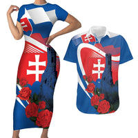 Slovakia Independence Day Couples Matching Short Sleeve Bodycon Dress and Hawaiian Shirt Devín Castle Nad Tatrou sa blyska
