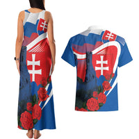 Slovakia Independence Day Couples Matching Tank Maxi Dress and Hawaiian Shirt Devín Castle Nad Tatrou sa blyska