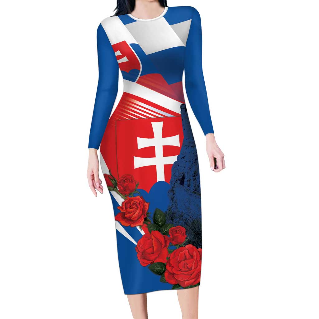 Slovakia Independence Day Family Matching Long Sleeve Bodycon Dress and Hawaiian Shirt Devín Castle Nad Tatrou sa blyska
