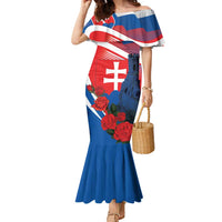 Slovakia Independence Day Family Matching Mermaid Dress and Hawaiian Shirt Devín Castle Nad Tatrou sa blyska