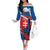Slovakia Independence Day Family Matching Off The Shoulder Long Sleeve Dress and Hawaiian Shirt Devín Castle Nad Tatrou sa blyska
