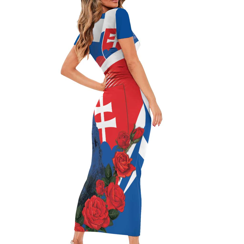 Slovakia Independence Day Family Matching Short Sleeve Bodycon Dress and Hawaiian Shirt Devín Castle Nad Tatrou sa blyska