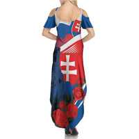 Slovakia Independence Day Family Matching Summer Maxi Dress and Hawaiian Shirt Devín Castle Nad Tatrou sa blyska