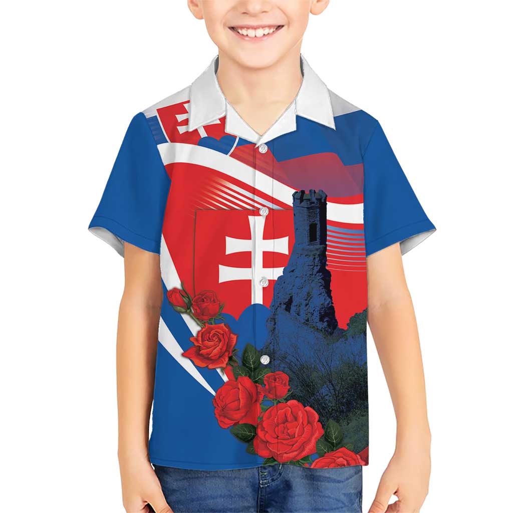 Slovakia Independence Day Kid Hawaiian Shirt Devín Castle Nad Tatrou sa blyska