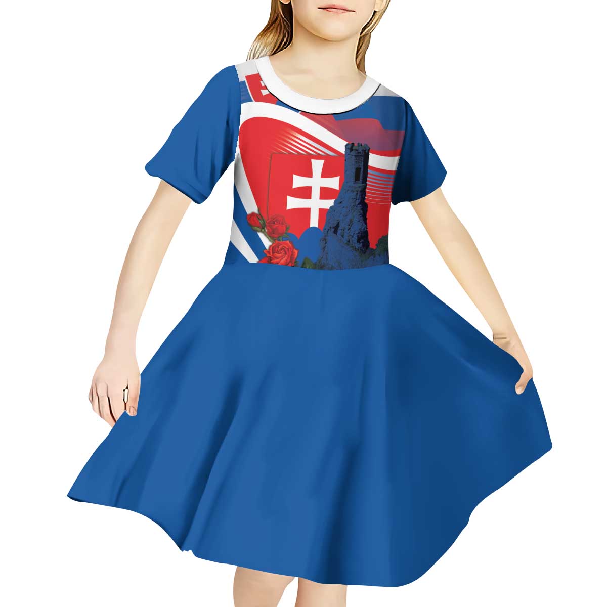 Slovakia Independence Day Kid Short Sleeve Dress Devín Castle Nad Tatrou sa blyska