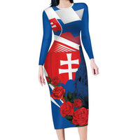 Slovakia Independence Day Long Sleeve Bodycon Dress Devín Castle Nad Tatrou sa blyska