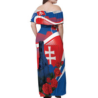 Slovakia Independence Day Off Shoulder Maxi Dress Devín Castle Nad Tatrou sa blyska