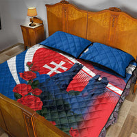 Slovakia Independence Day Quilt Bed Set Devín Castle Nad Tatrou sa blyska