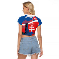 Slovakia Independence Day Raglan Cropped T Shirt Devín Castle Nad Tatrou sa blyska