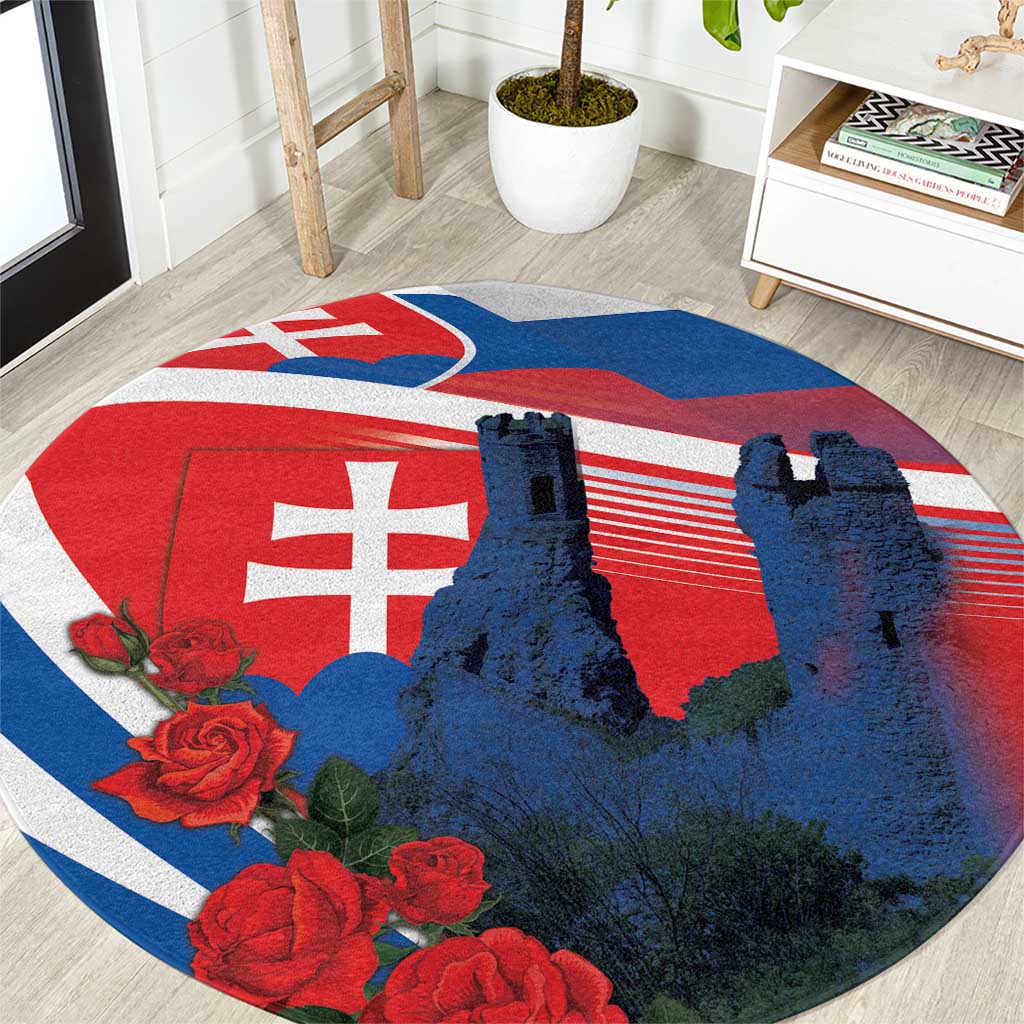 Slovakia Independence Day Round Carpet Devín Castle Nad Tatrou sa blyska