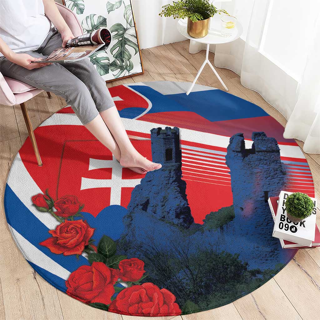 Slovakia Independence Day Round Carpet Devín Castle Nad Tatrou sa blyska