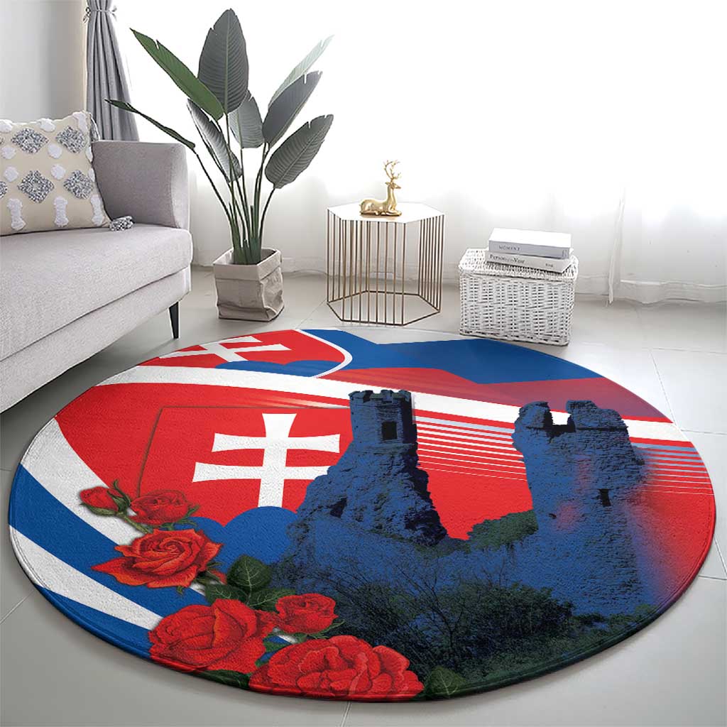 Slovakia Independence Day Round Carpet Devín Castle Nad Tatrou sa blyska