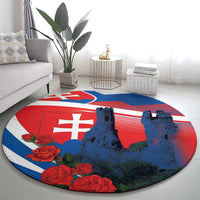 Slovakia Independence Day Round Carpet Devín Castle Nad Tatrou sa blyska
