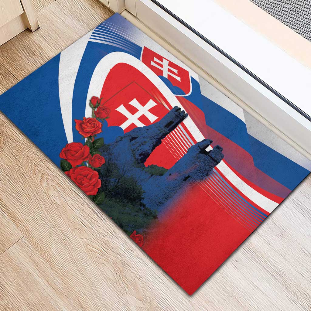 Slovakia Independence Day Rubber Doormat Devín Castle Nad Tatrou sa blyska