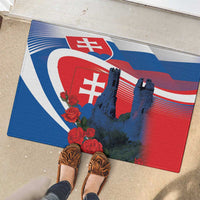 Slovakia Independence Day Rubber Doormat Devín Castle Nad Tatrou sa blyska