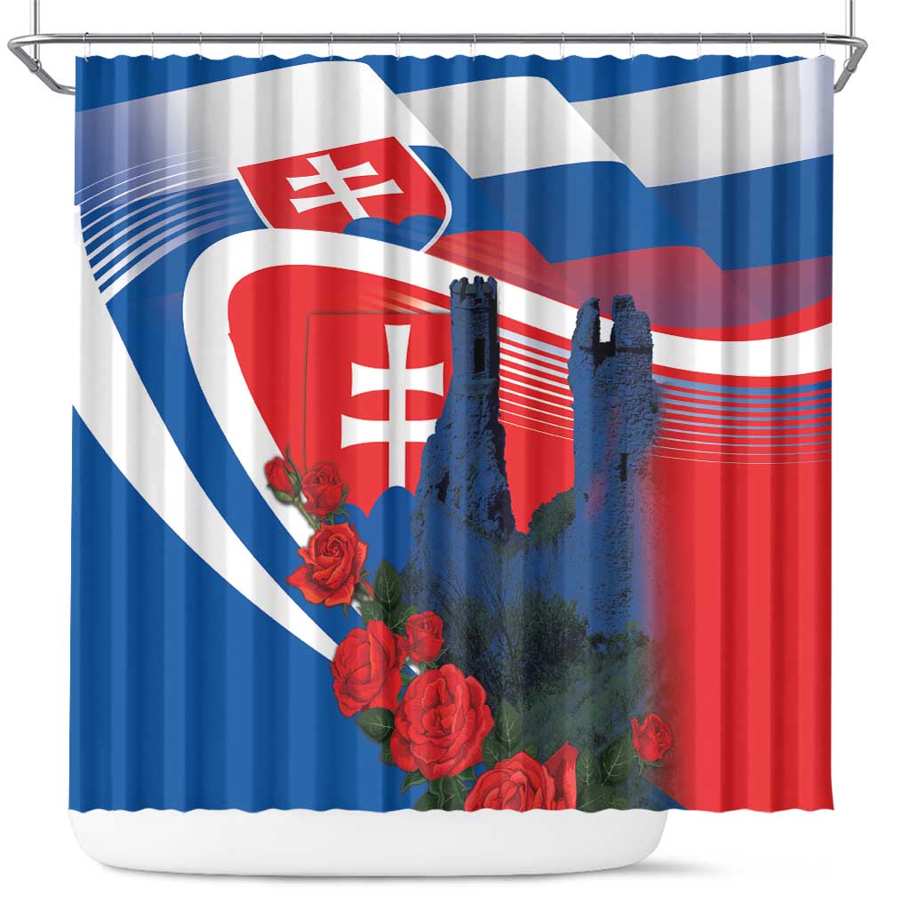 Slovakia Independence Day Shower Curtain Devín Castle Nad Tatrou sa blyska