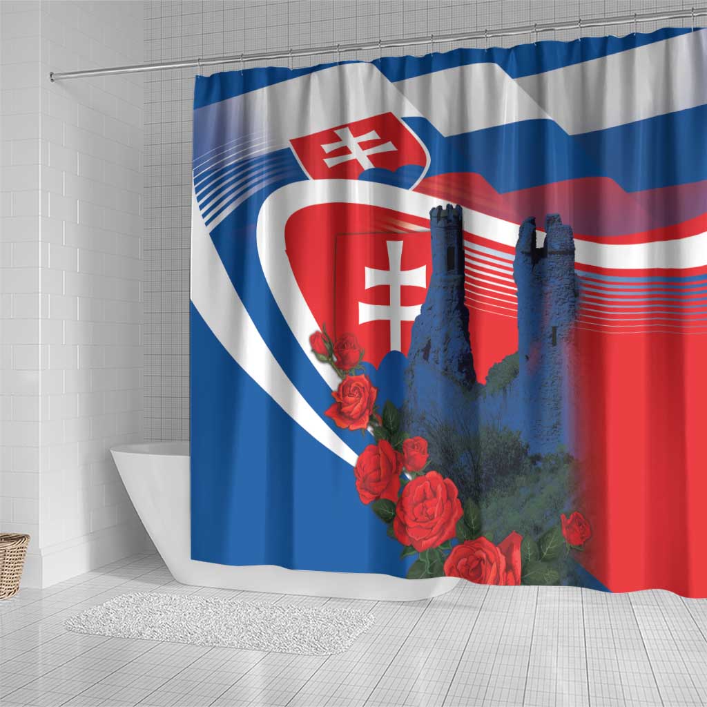 Slovakia Independence Day Shower Curtain Devín Castle Nad Tatrou sa blyska