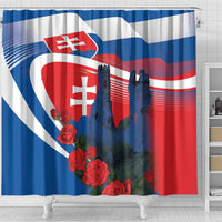 Slovakia Independence Day Shower Curtain Devín Castle Nad Tatrou sa blyska