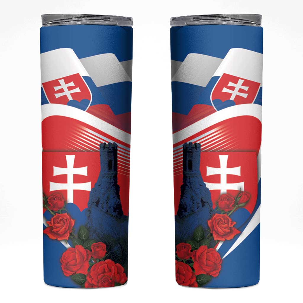 Slovakia Independence Day Skinny Tumbler Devín Castle Nad Tatrou sa blyska
