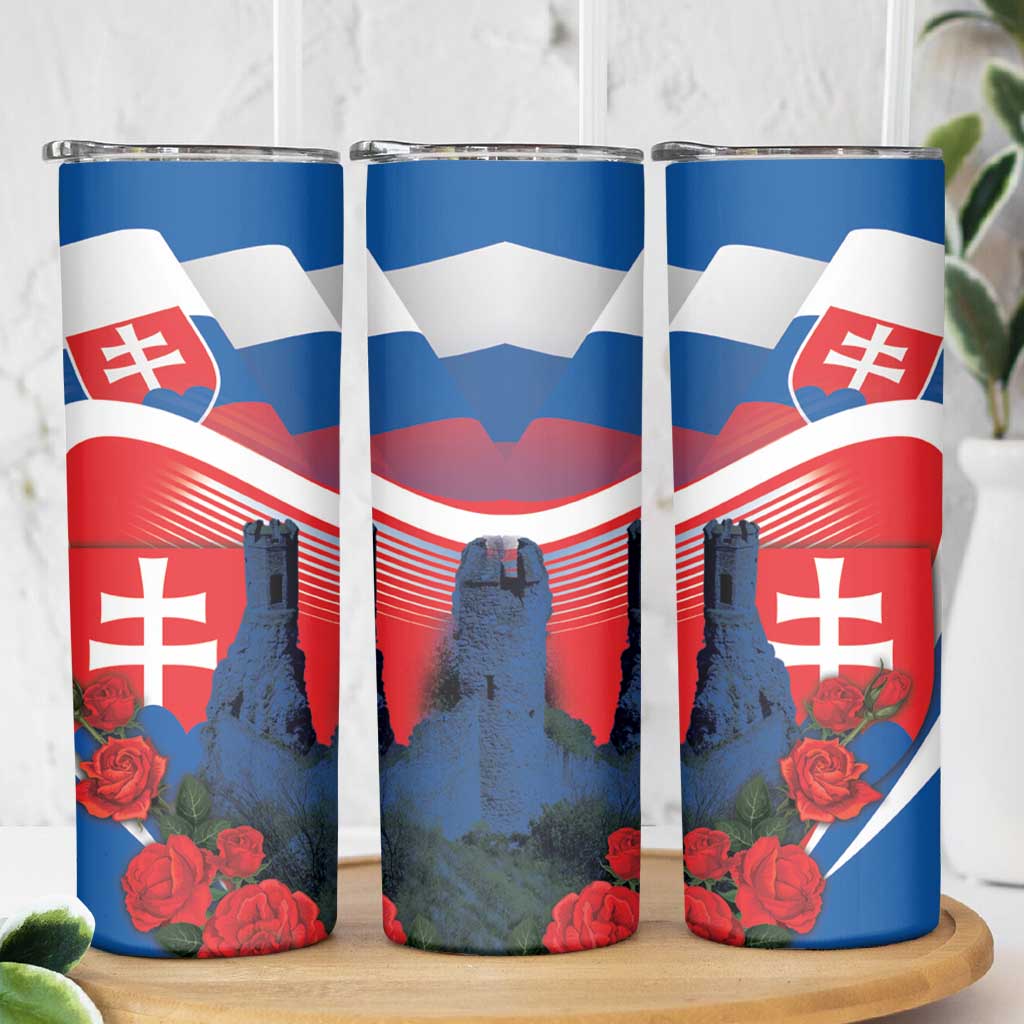 Slovakia Independence Day Skinny Tumbler Devín Castle Nad Tatrou sa blyska